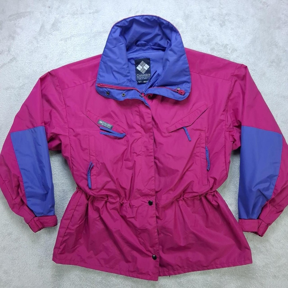 Columbia Vintage Womens Large Pink Purple Colorblock Radial Sleeve Ski Jacket